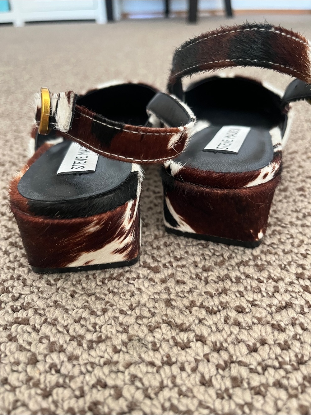 NWT Steve Madden cow fur sling back shoes - Picture 3 of 5